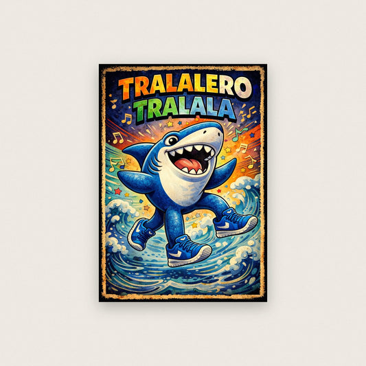 Tralalero Tralala Wall Art – Italian Brainrot Shark Poster for Kids & Teens
