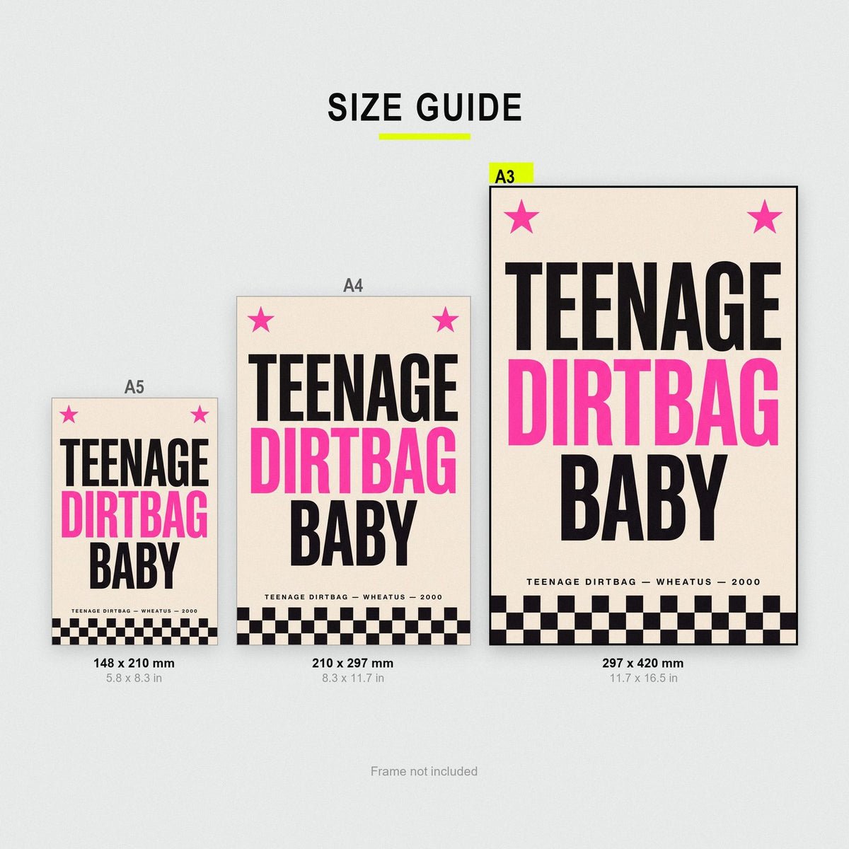 Teenage Dirtbag Baby Lyric Art Print