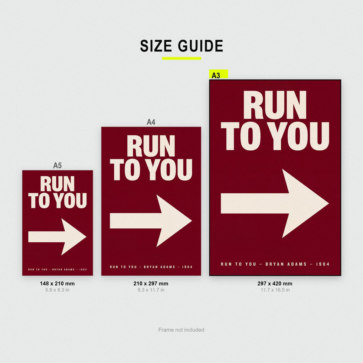 Run To You Lyric Art Print