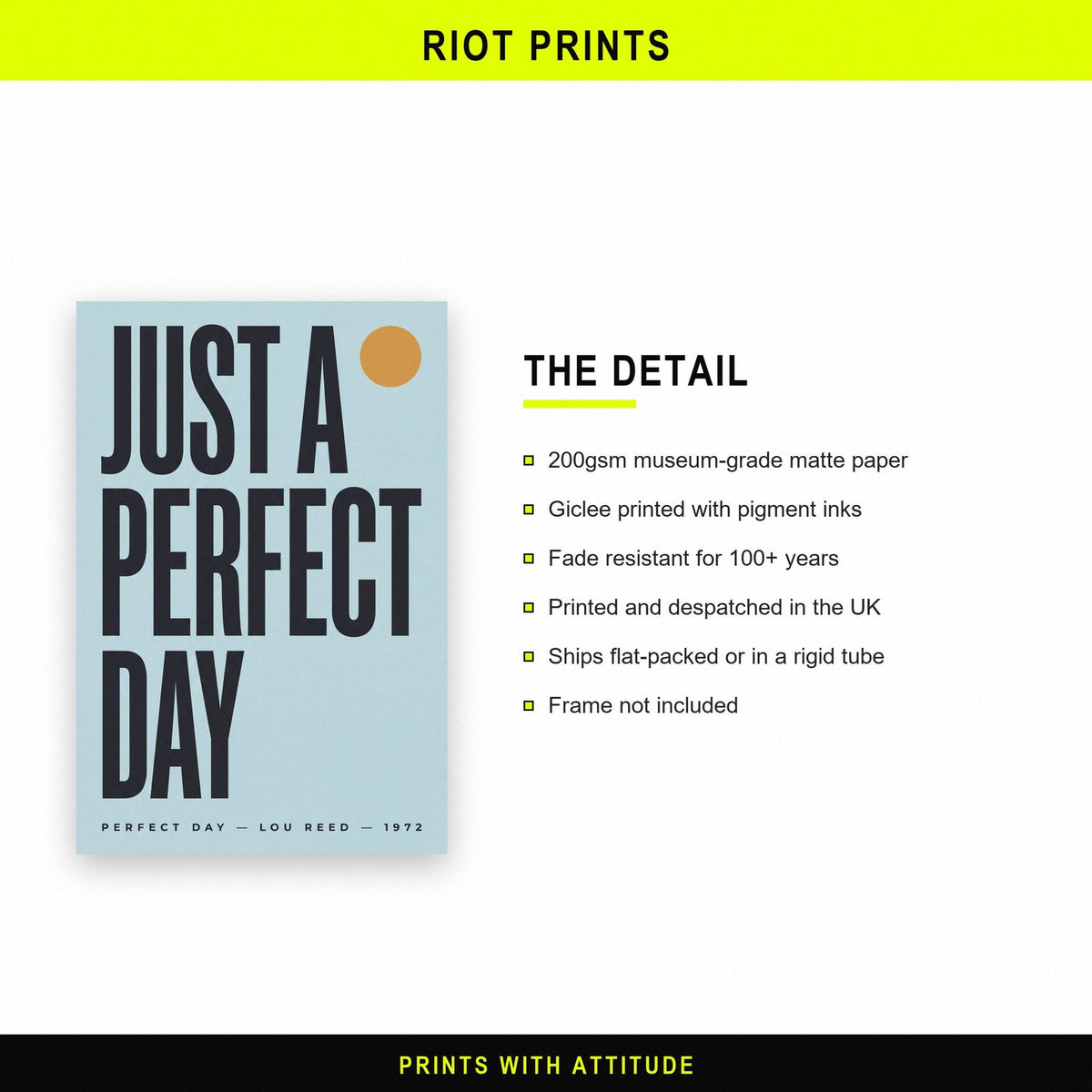 Perfect Day Lyrics Print paper and printing specification
