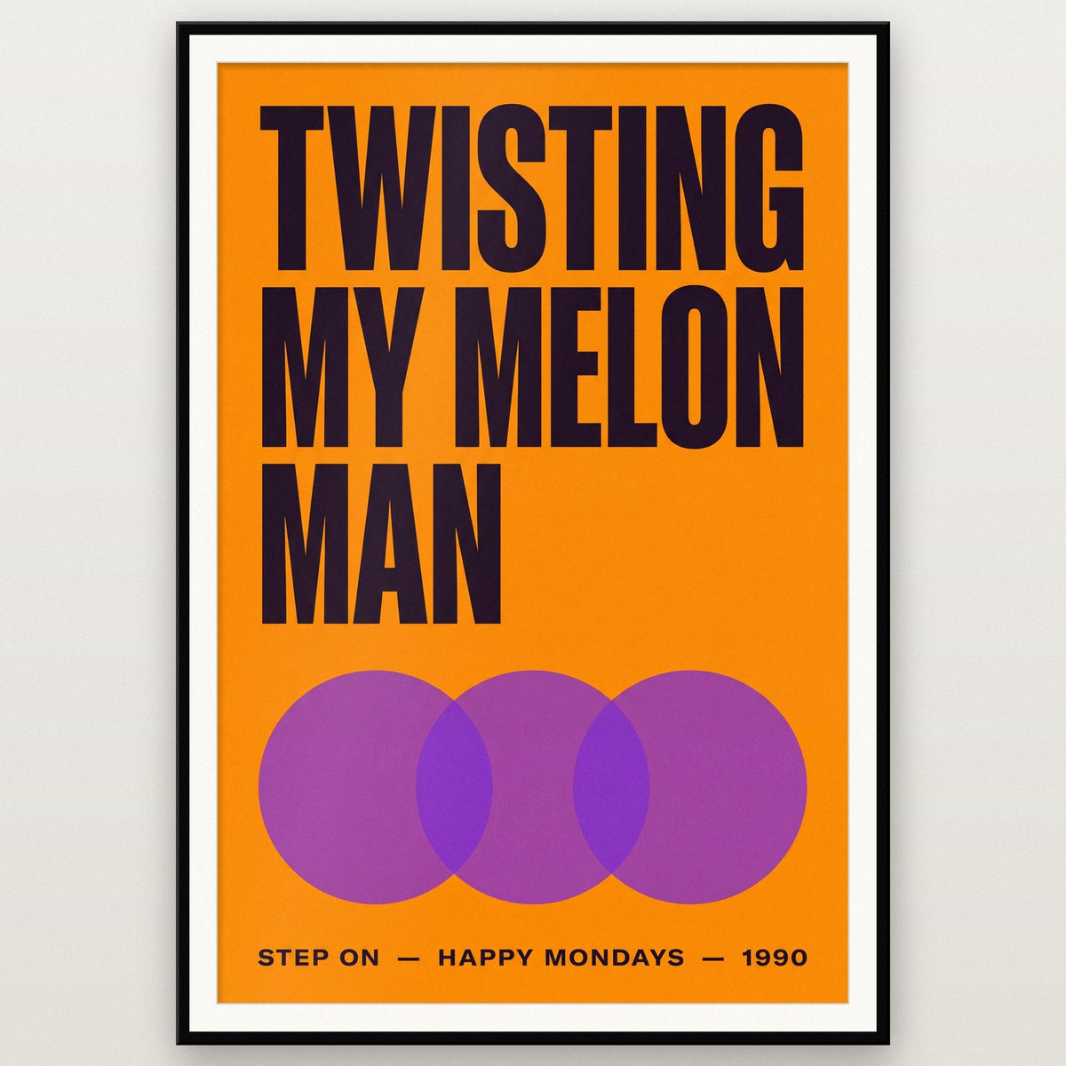 Step On Lyrics Print shown in a black frame