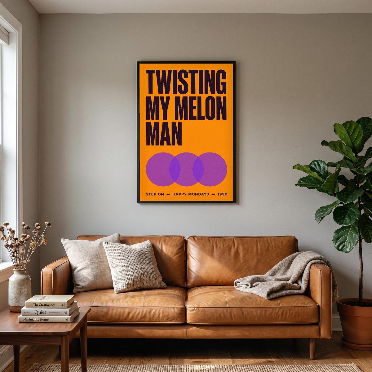 Step On Lyrics Print hanging on a living room wall