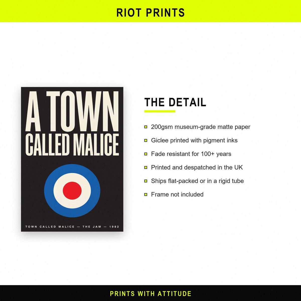 Town Called Malice Lyrics Print paper and printing specification