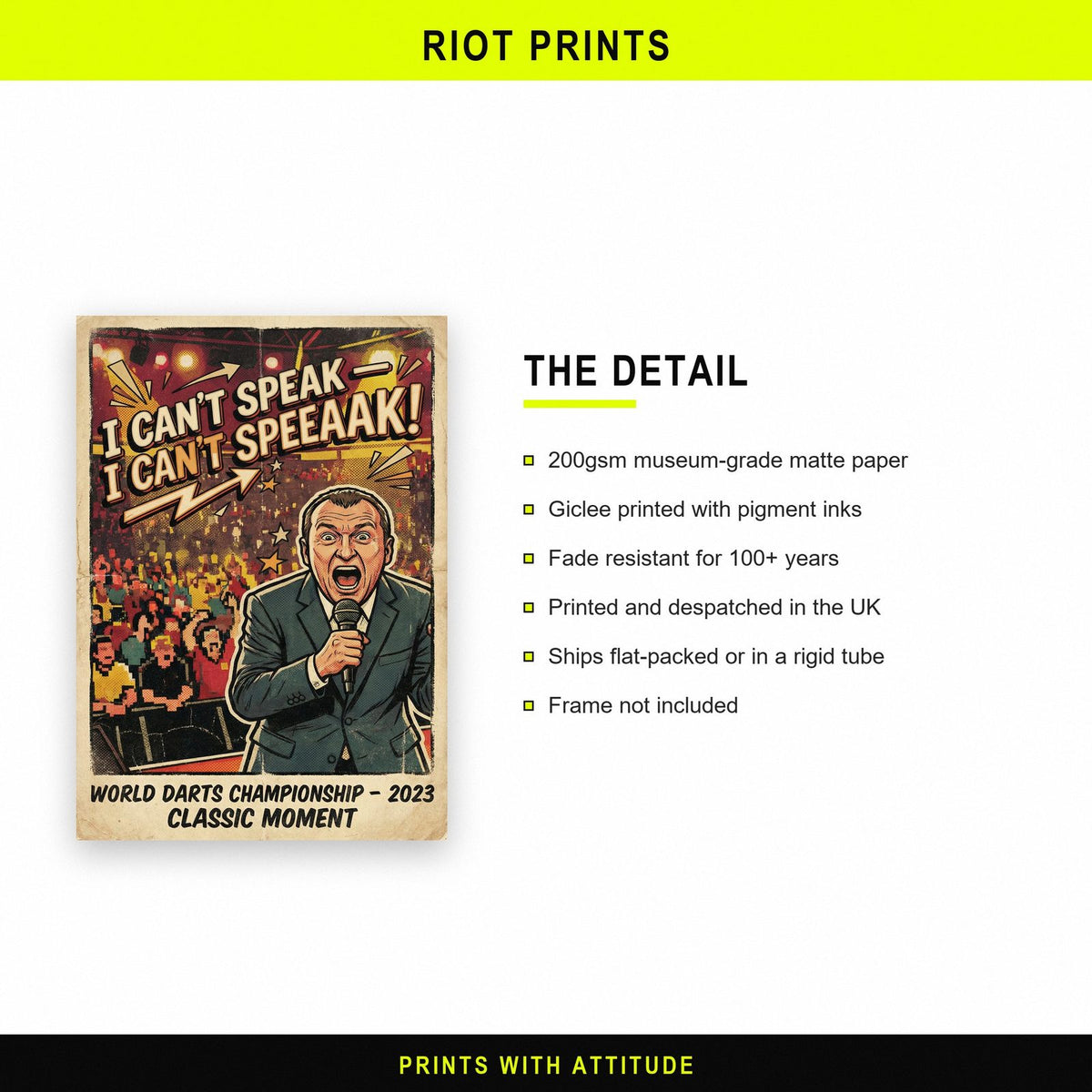 Iconic Darts Poster paper and printing specification