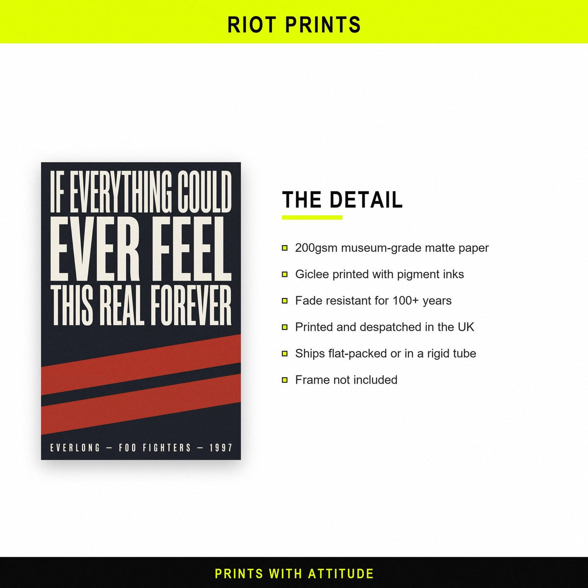 Everlong Lyrics Print paper and printing specification