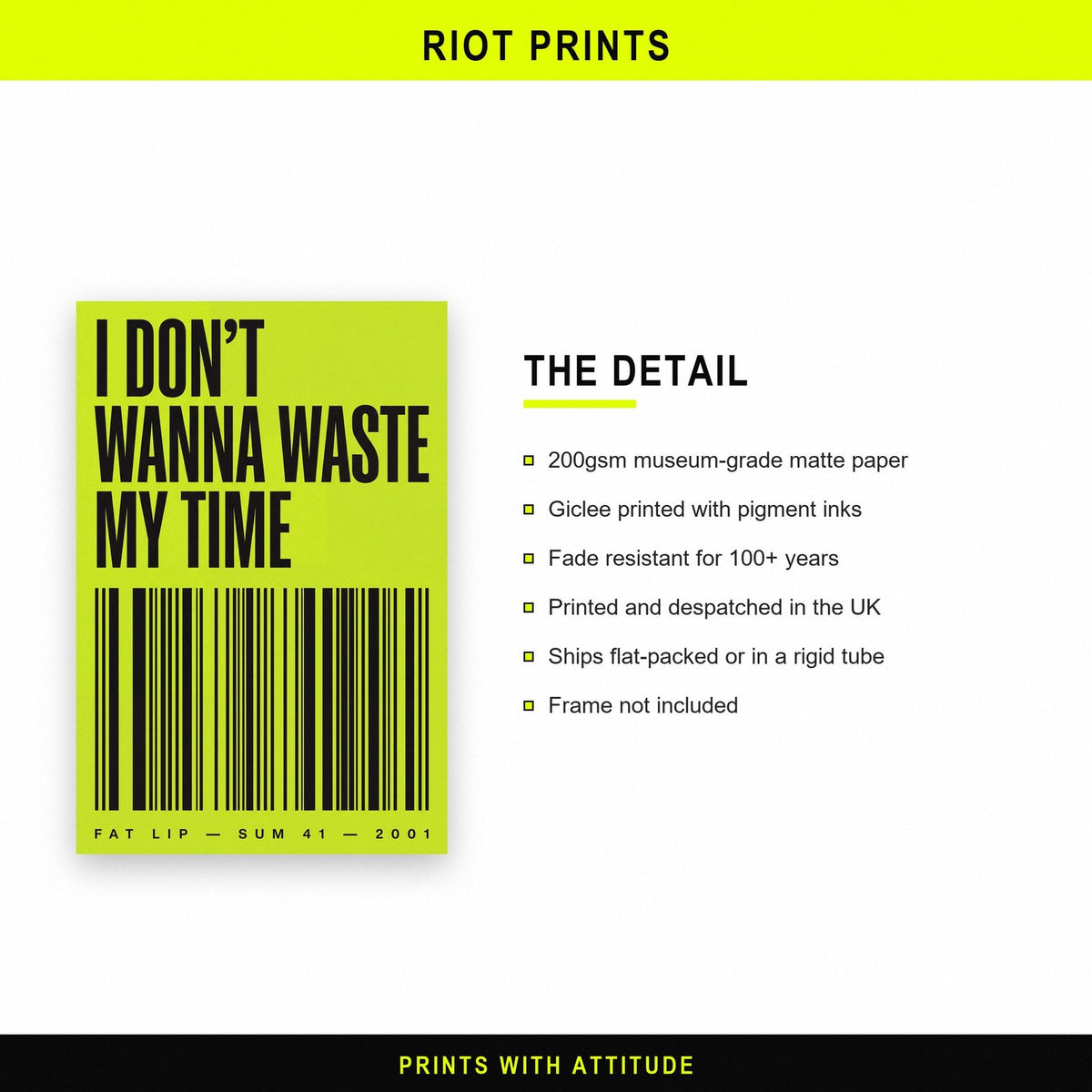 Fat Lip Lyrics Print paper and printing specification