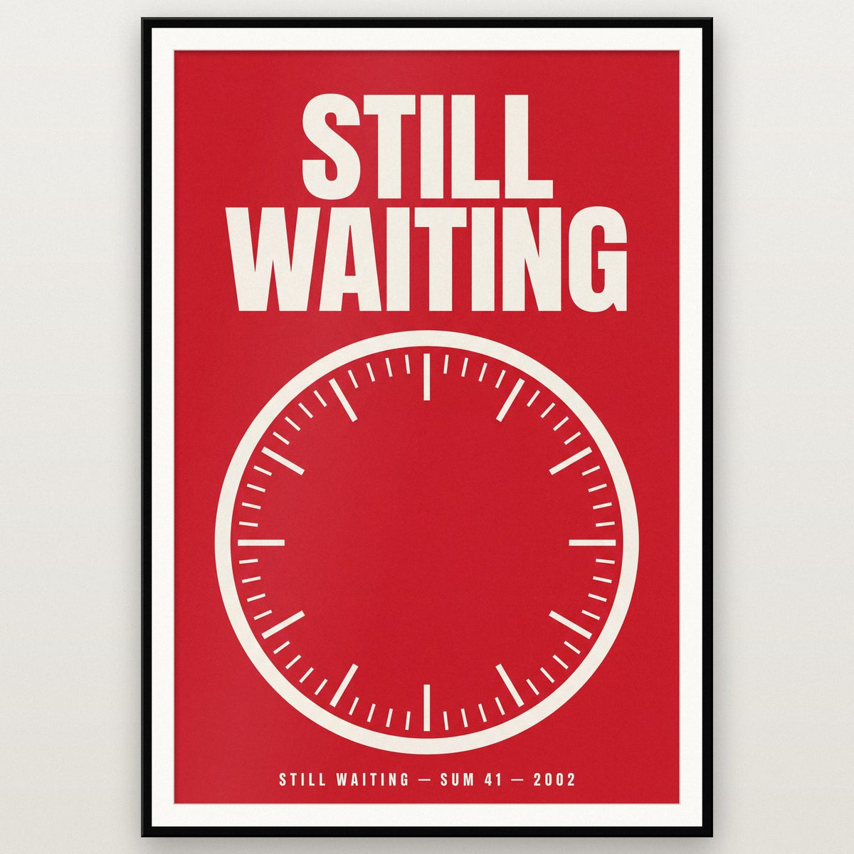 Still Waiting Lyrics Print shown in a black frame