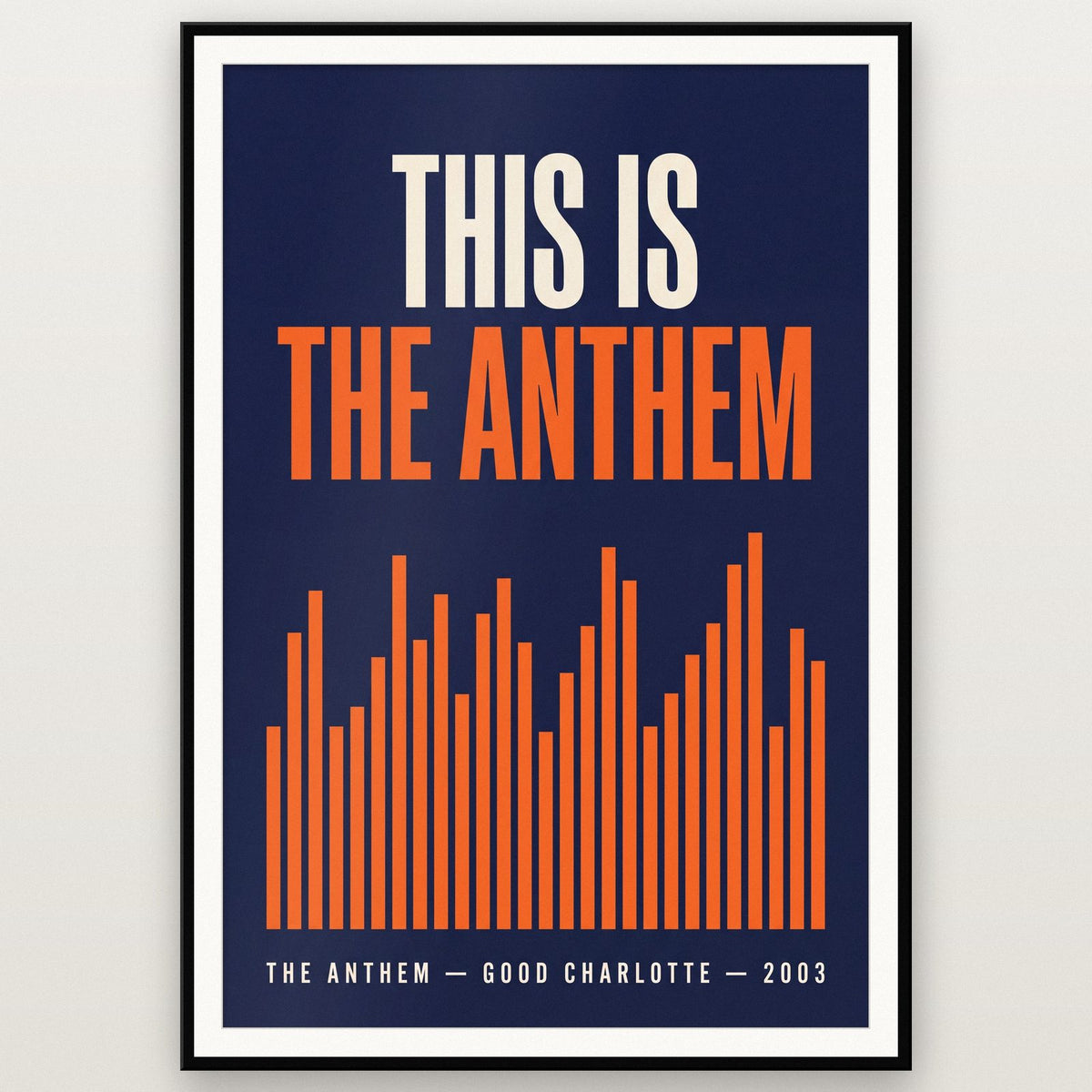 The Anthem Lyrics Print shown in a black frame