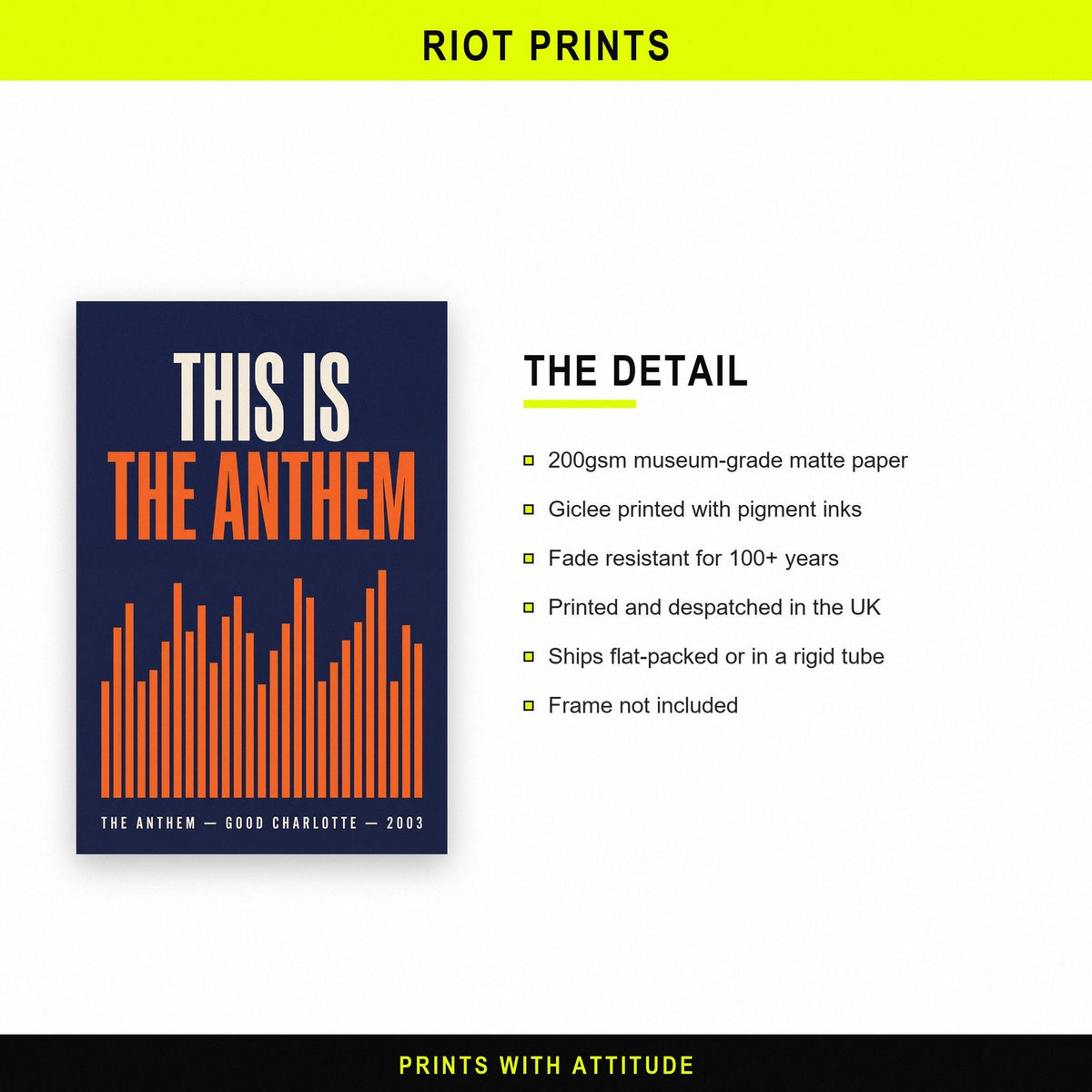 The Anthem Lyrics Print paper and printing specification
