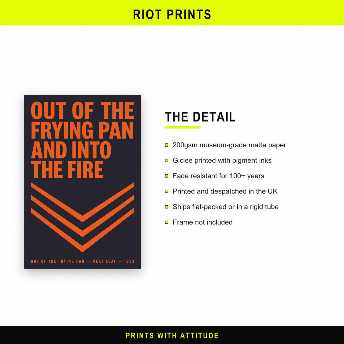 Out Of The Frying Pan Lyrics Print paper and printing specification