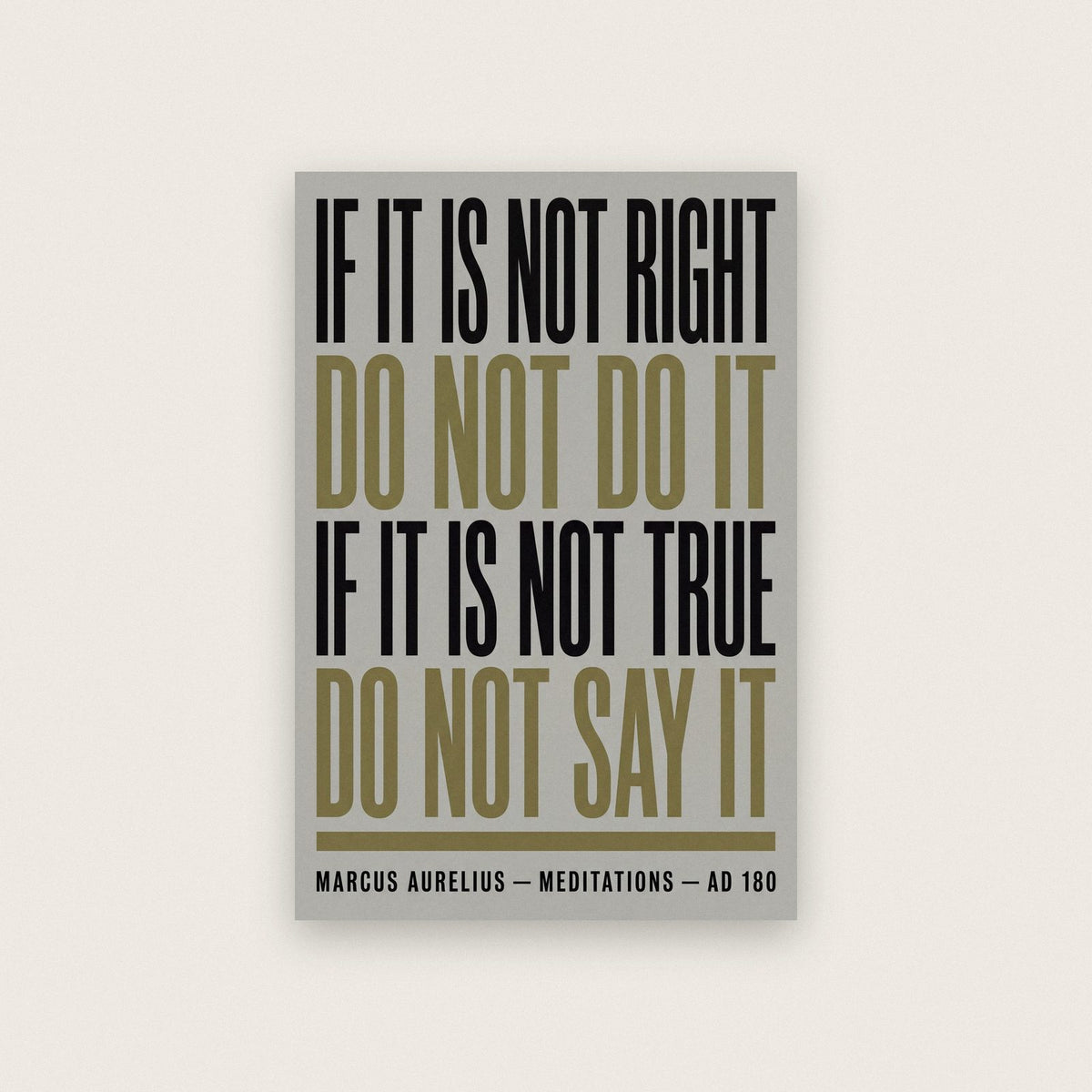 Marcus Aurelius If It Is Not Right Stoic Quote Art Print