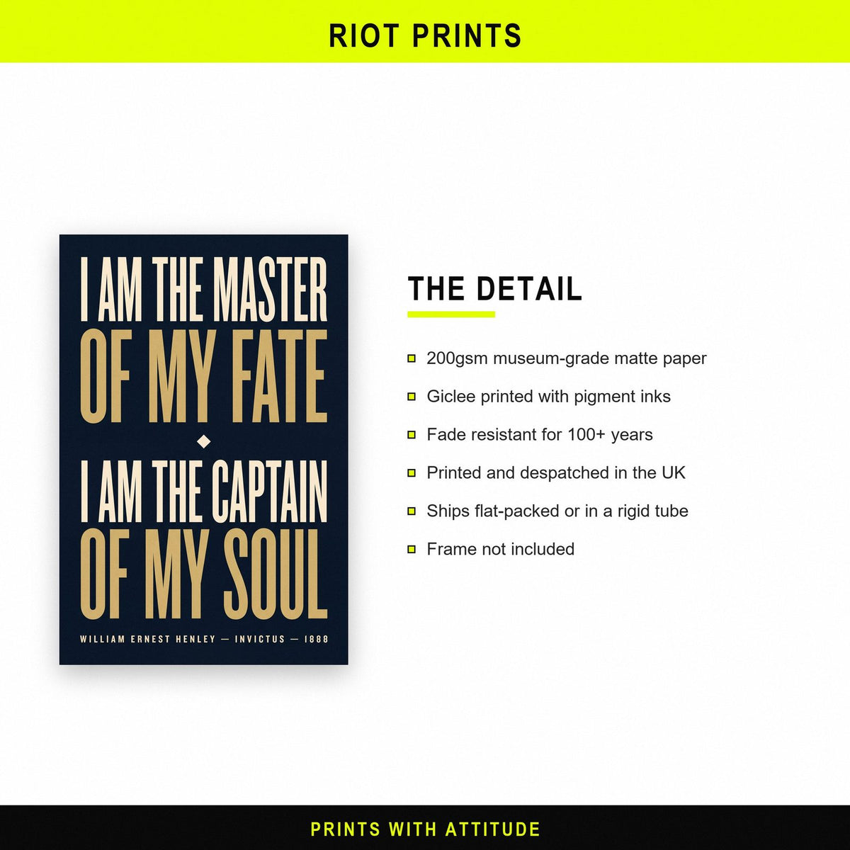 Invictus Print paper and printing specification