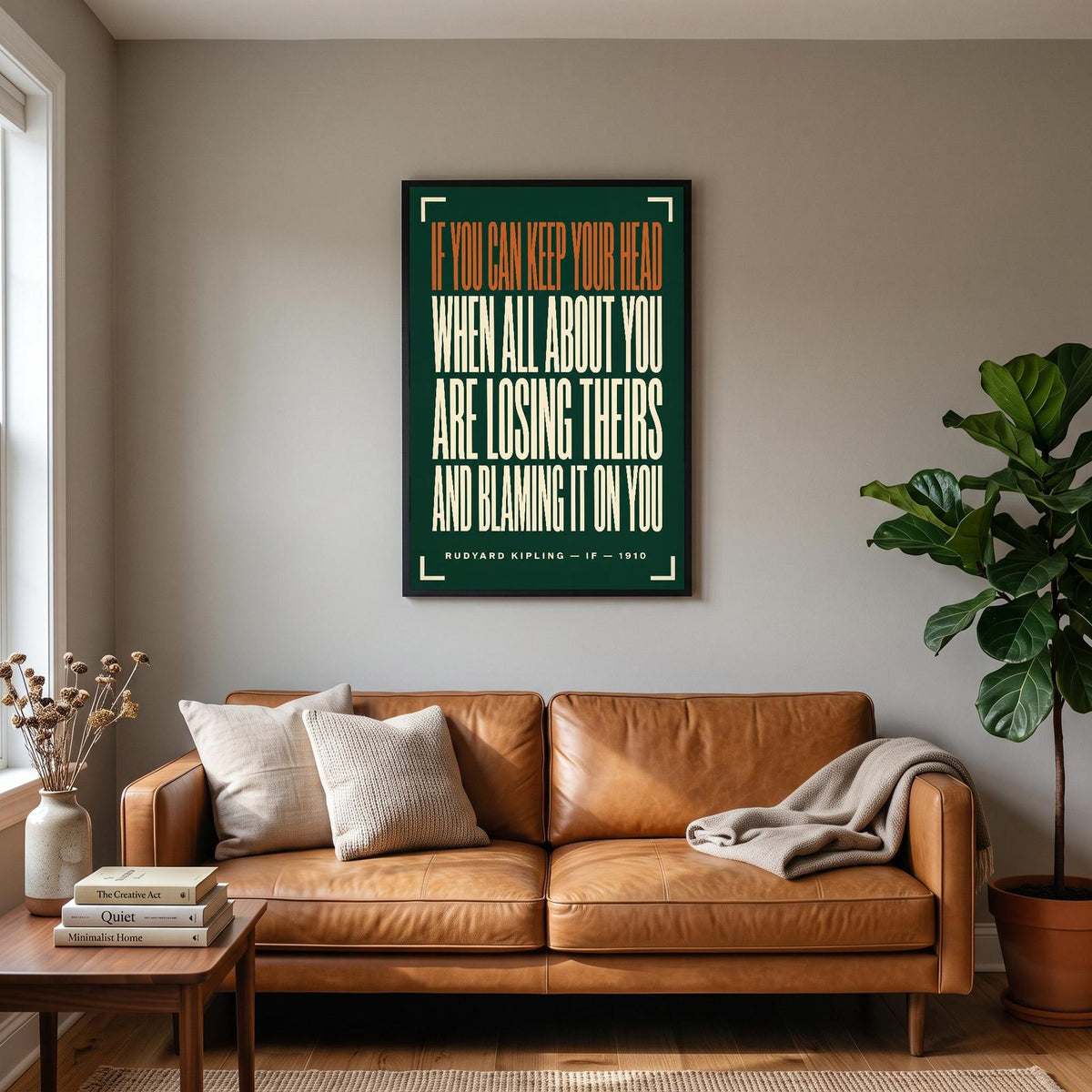 If Poem Print hanging on a living room wall