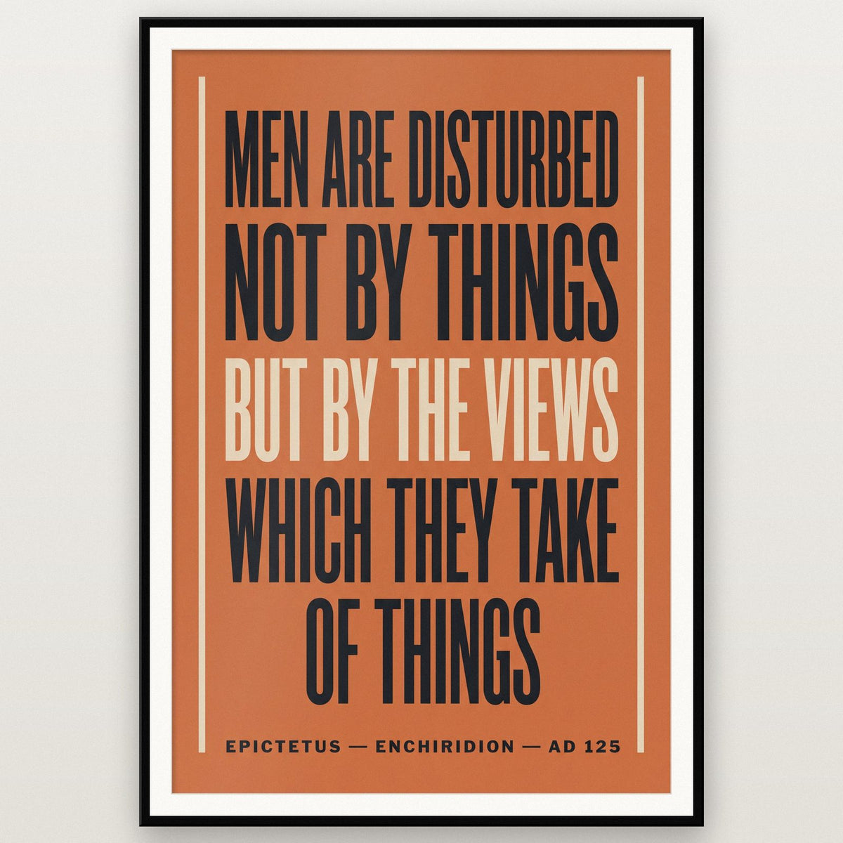 Epictetus Quote Print shown in a black frame