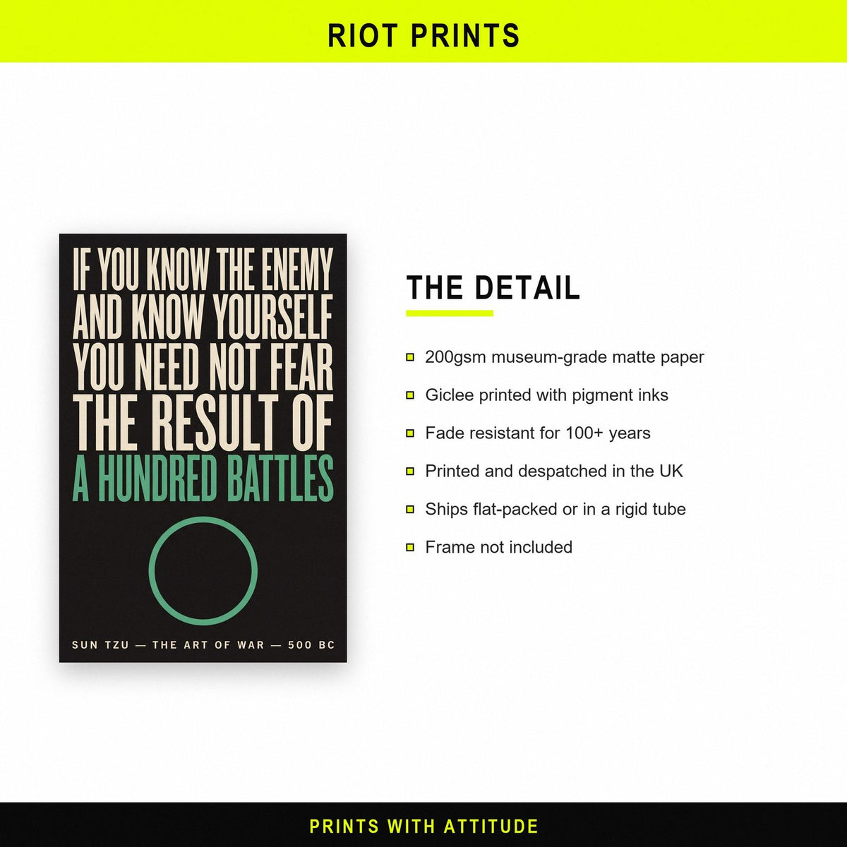 Sun Tzu Quote Print paper and printing specification