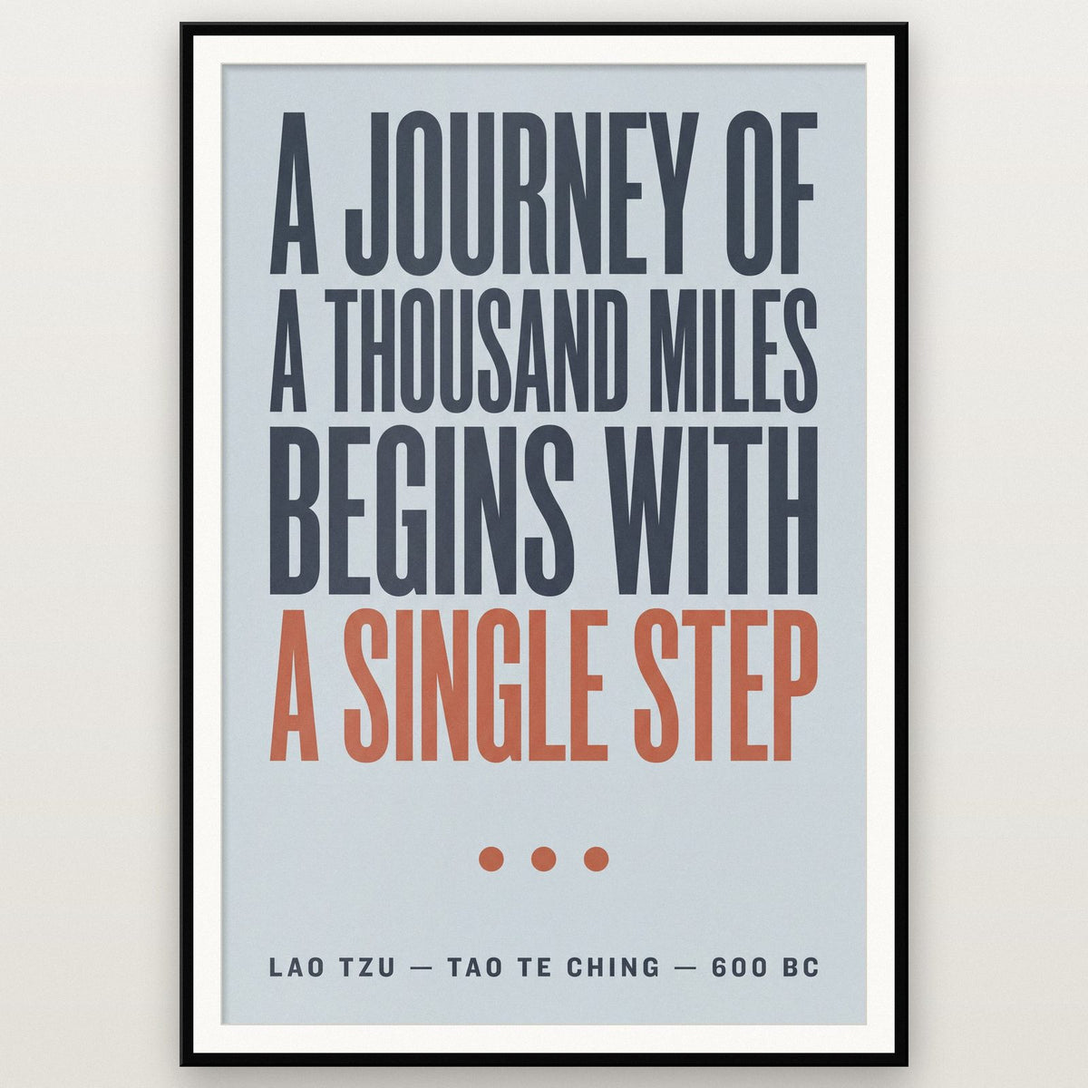Lao Tzu Quote Print shown in a black frame