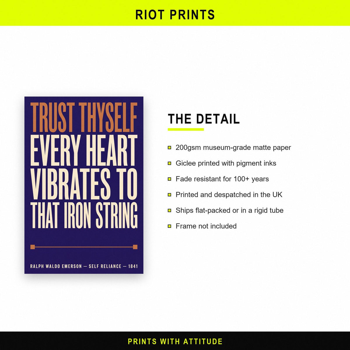 Trust Thyself Print paper and printing specification