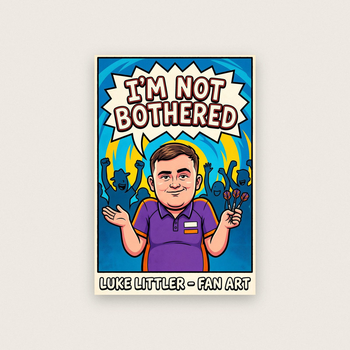 Luke Littler 'I'm Not Bothered' Darts Art Print