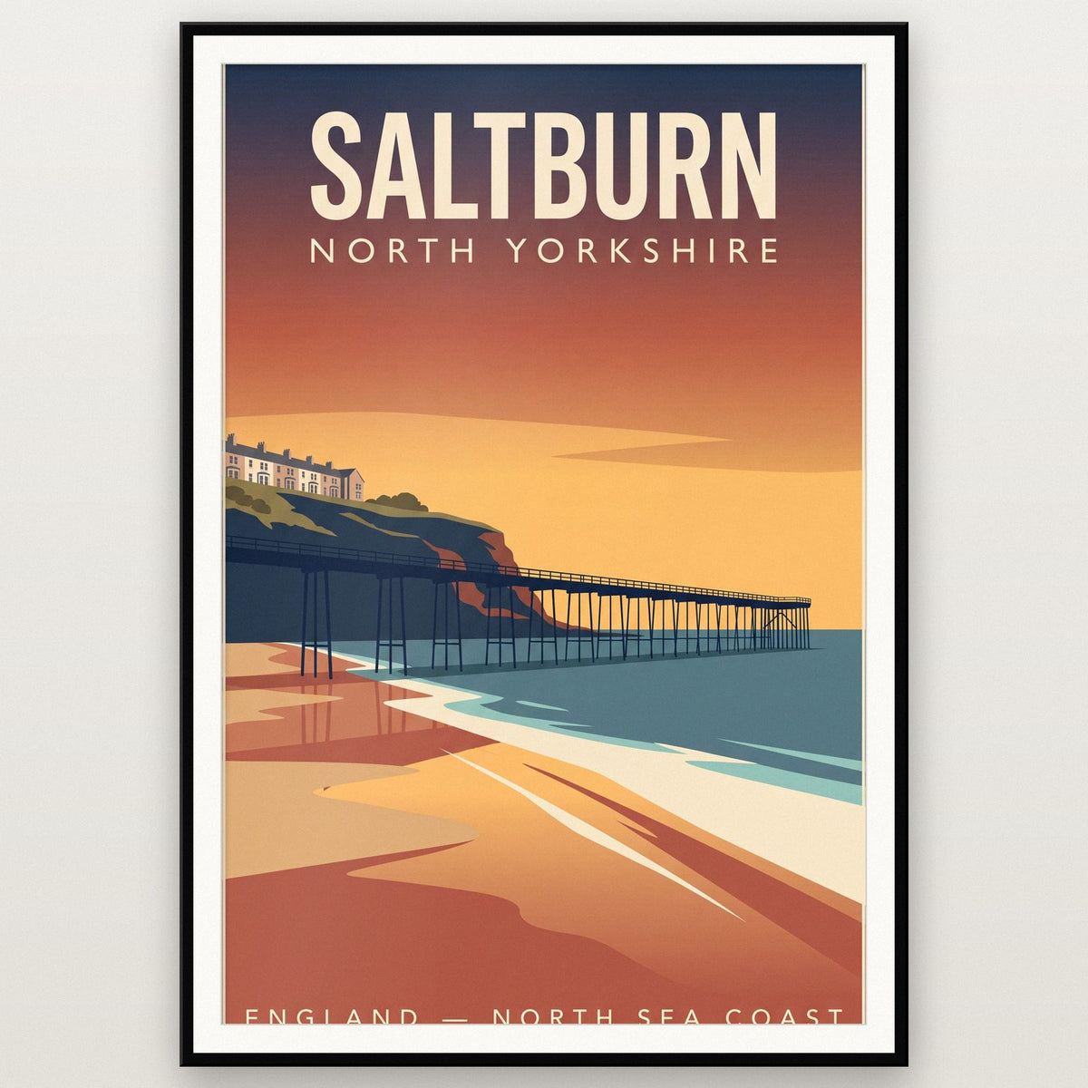 Saltburn Print shown in a black frame