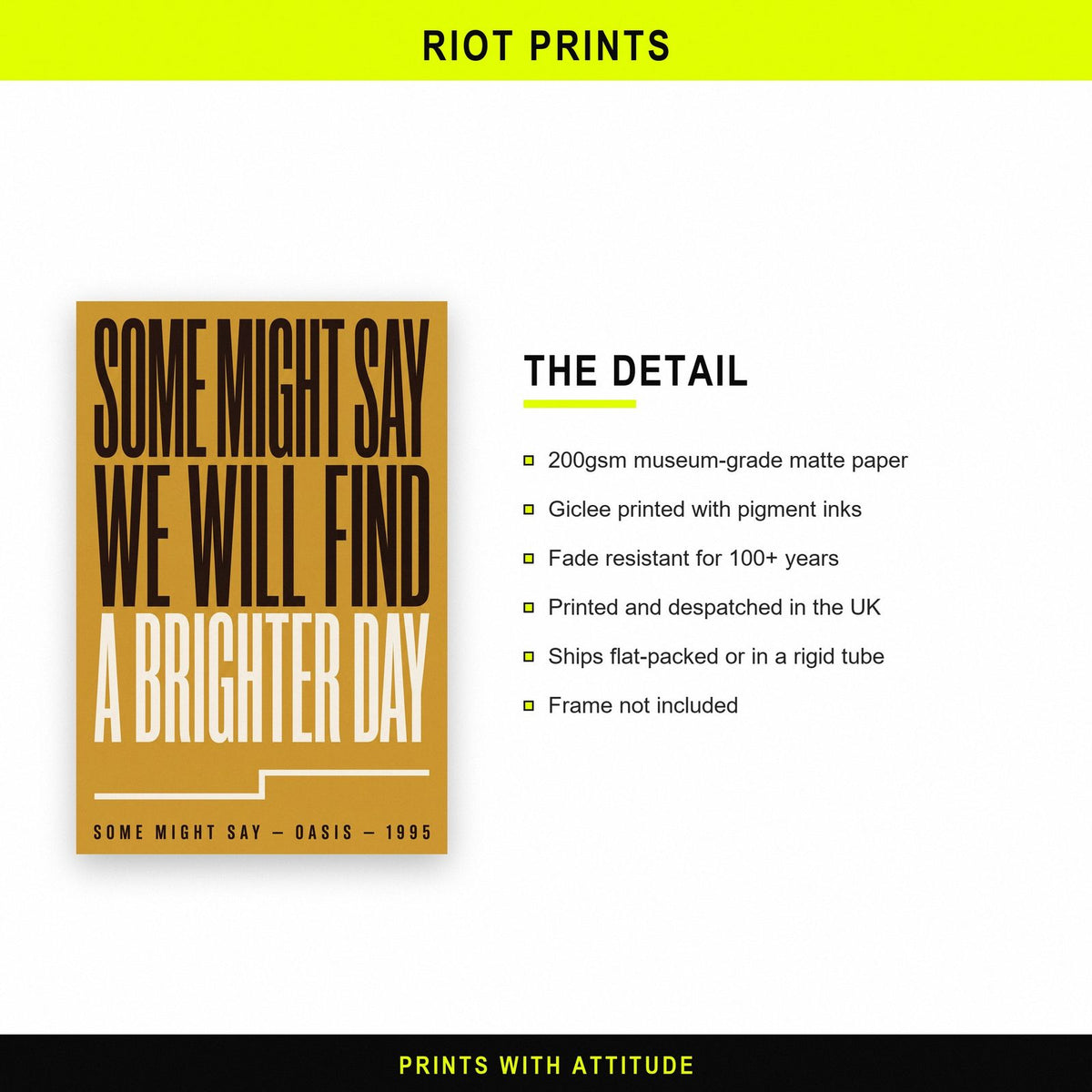 Some Might Say Lyrics Print paper and printing specification