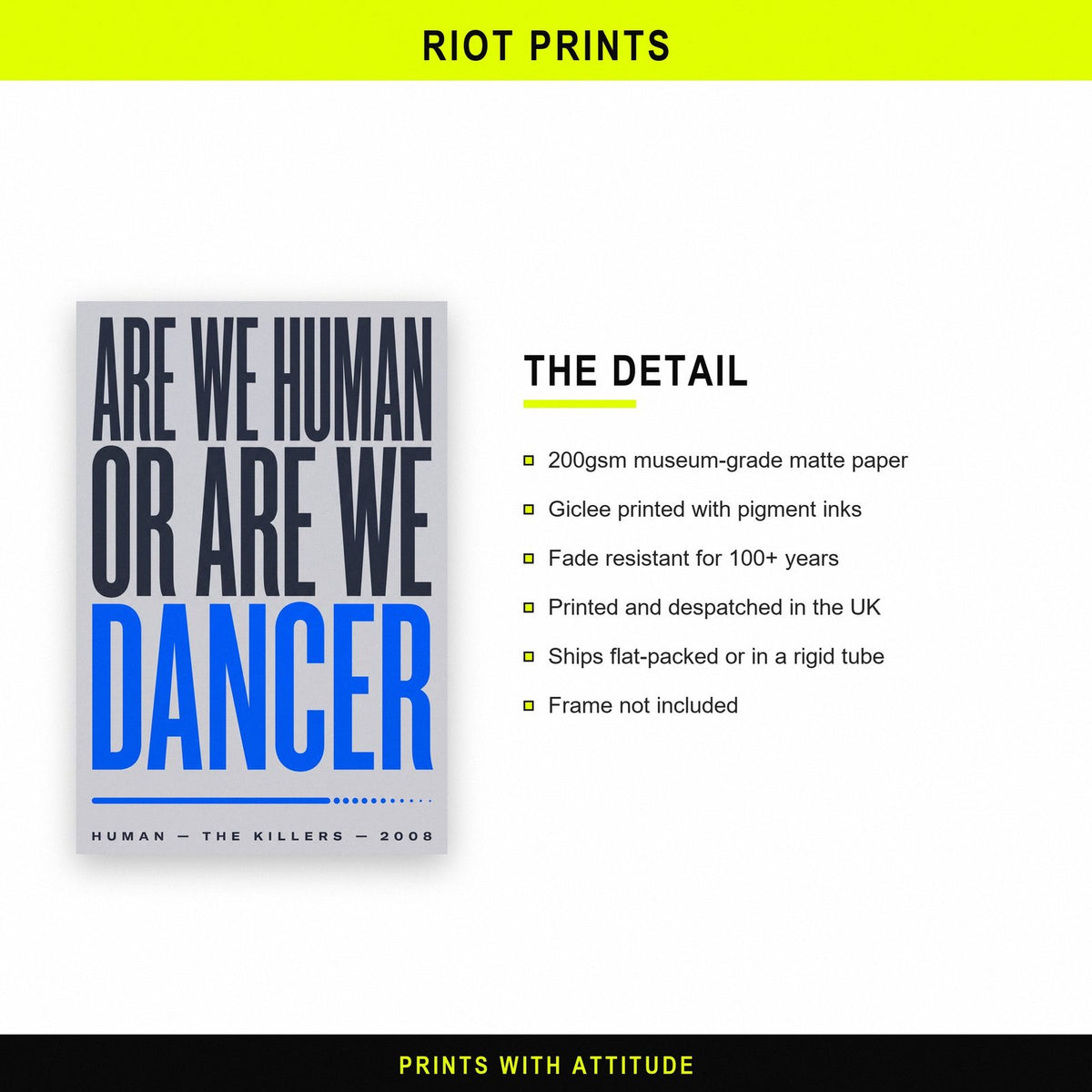 Human Lyrics Print paper and printing specification