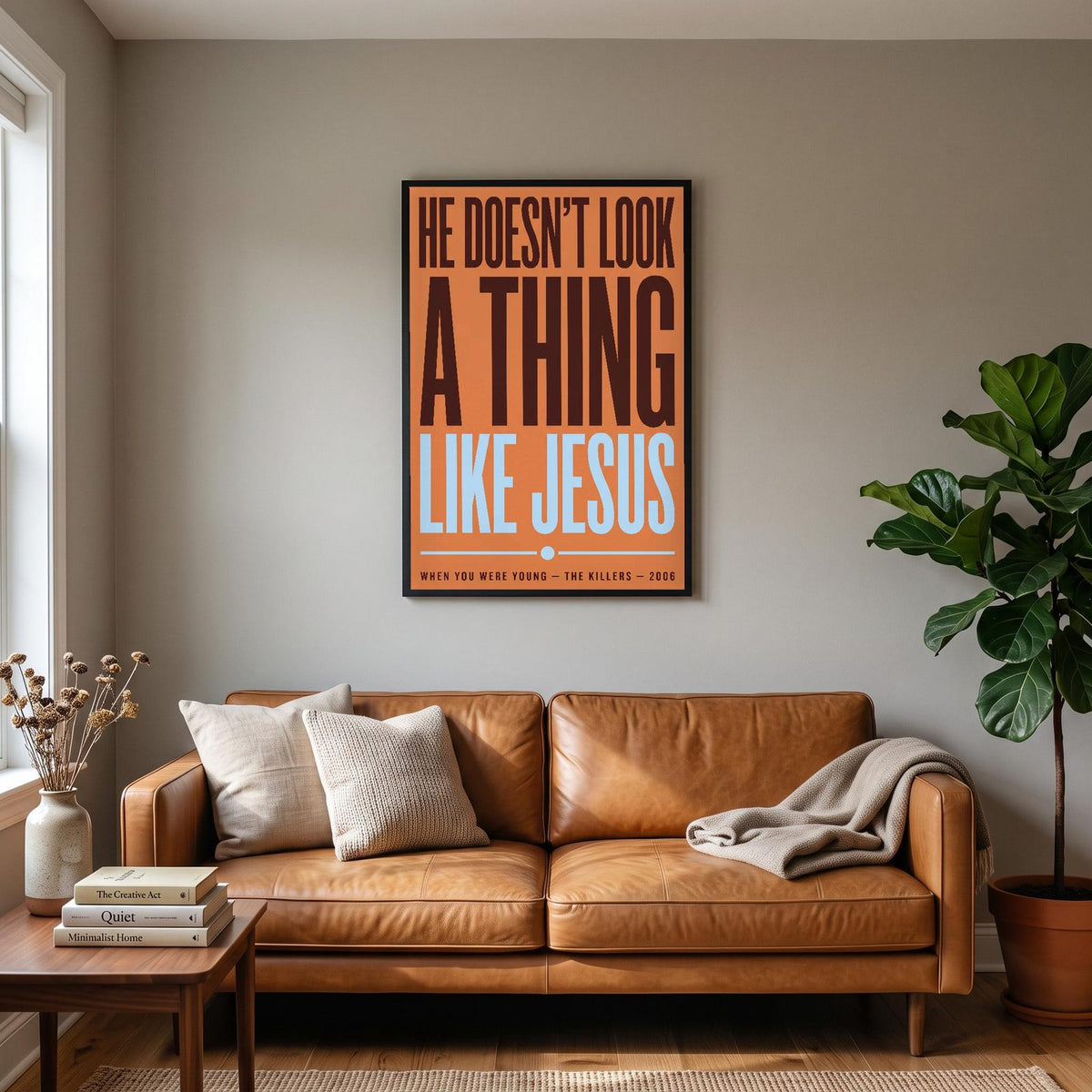 When You Were Young Print hanging on a living room wall