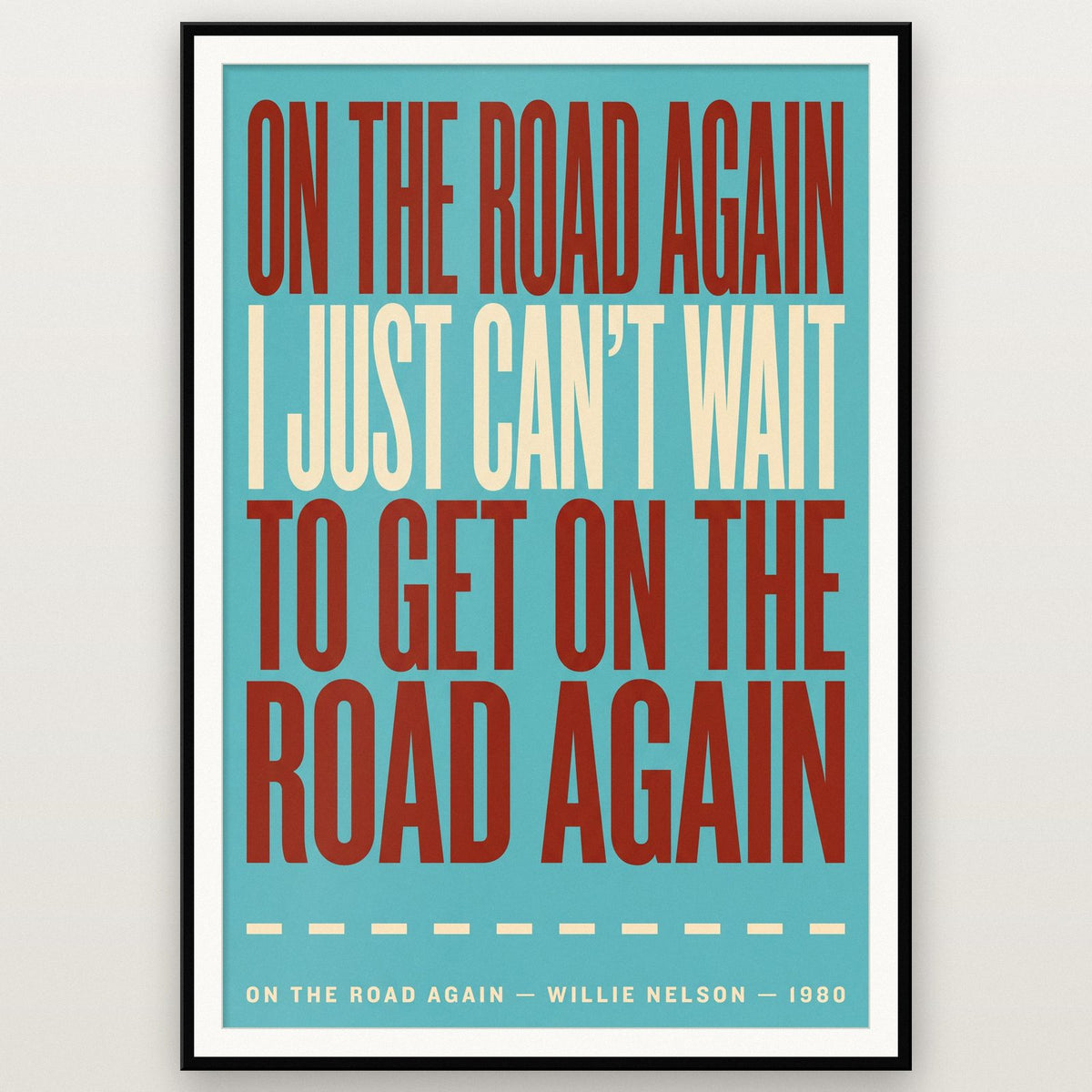 On the Road Again Print shown in a black frame