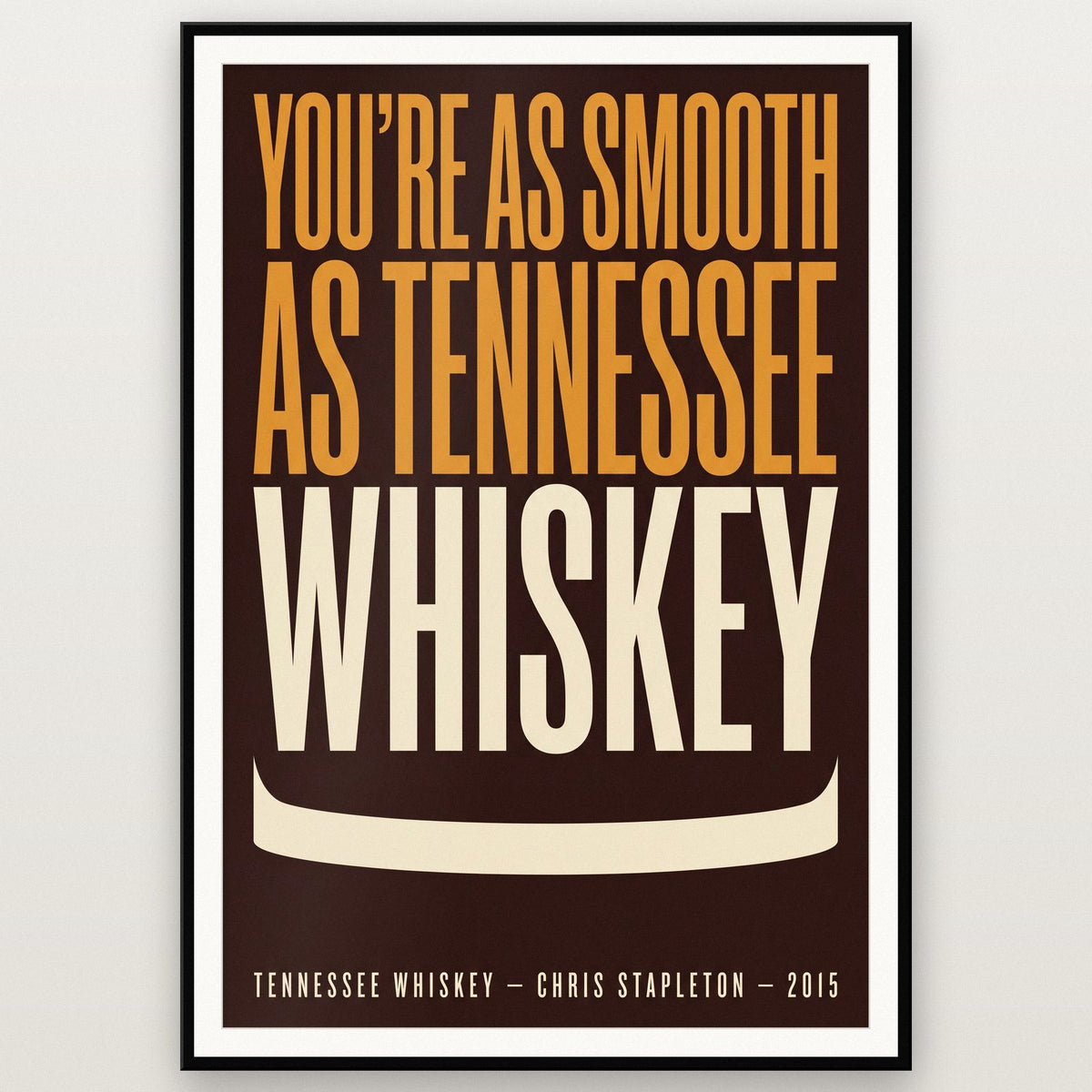 Tennessee Whiskey Print shown in a black frame