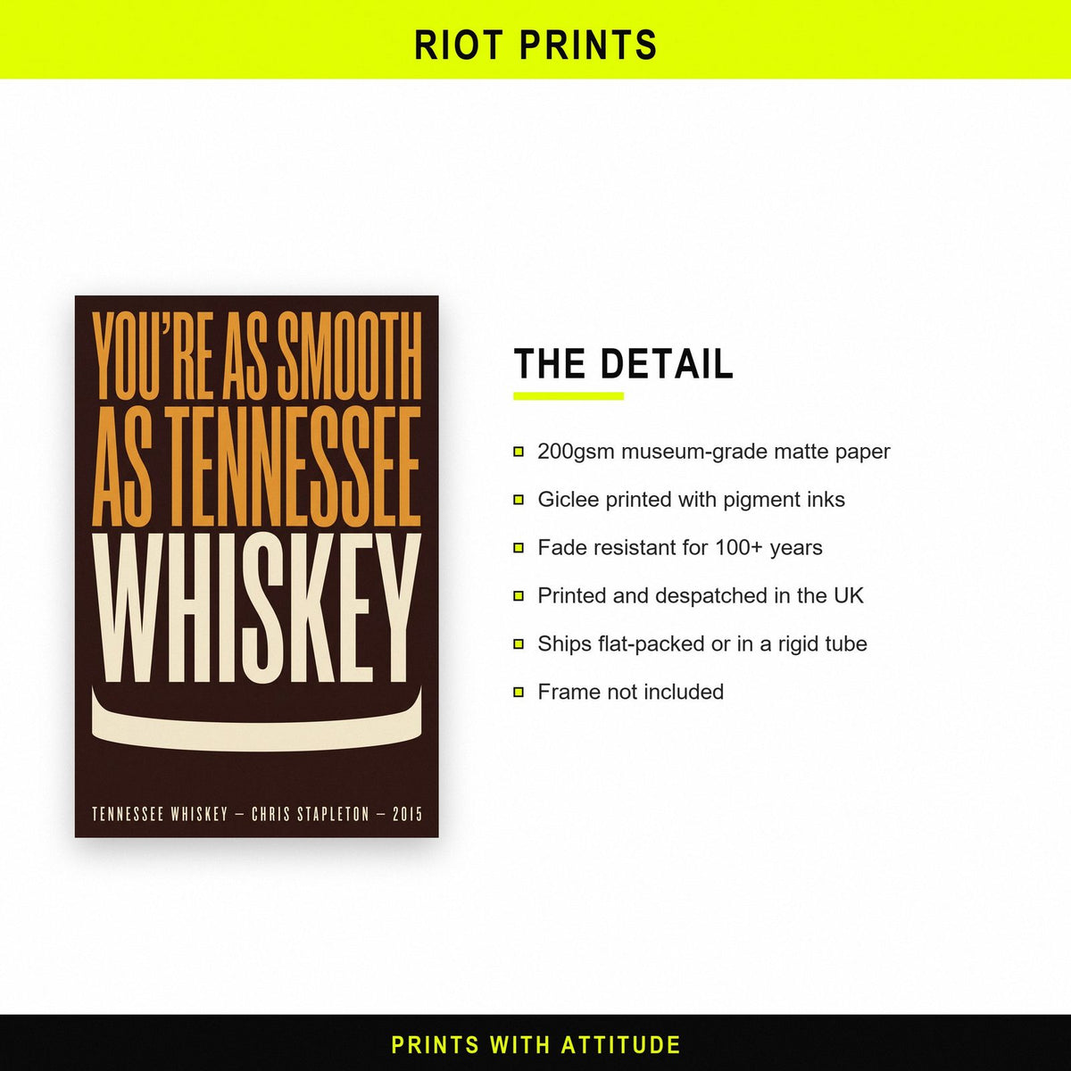 Tennessee Whiskey Print paper and printing specification
