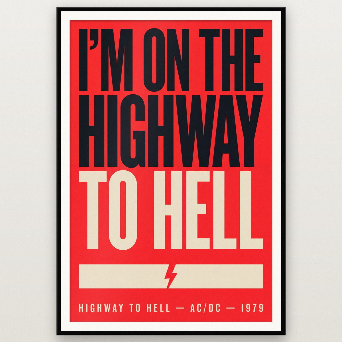 Highway to Hell Print shown in a black frame