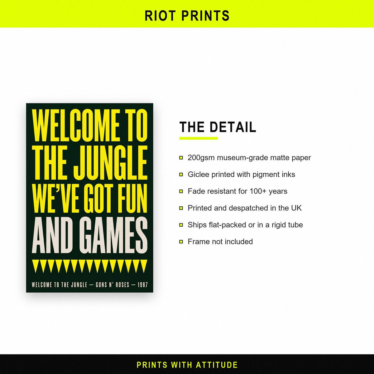 Welcome to the Jungle Print paper and printing specification