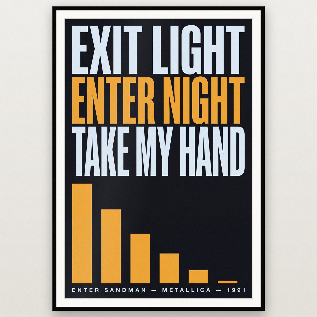 Enter Sandman Print shown in a black frame