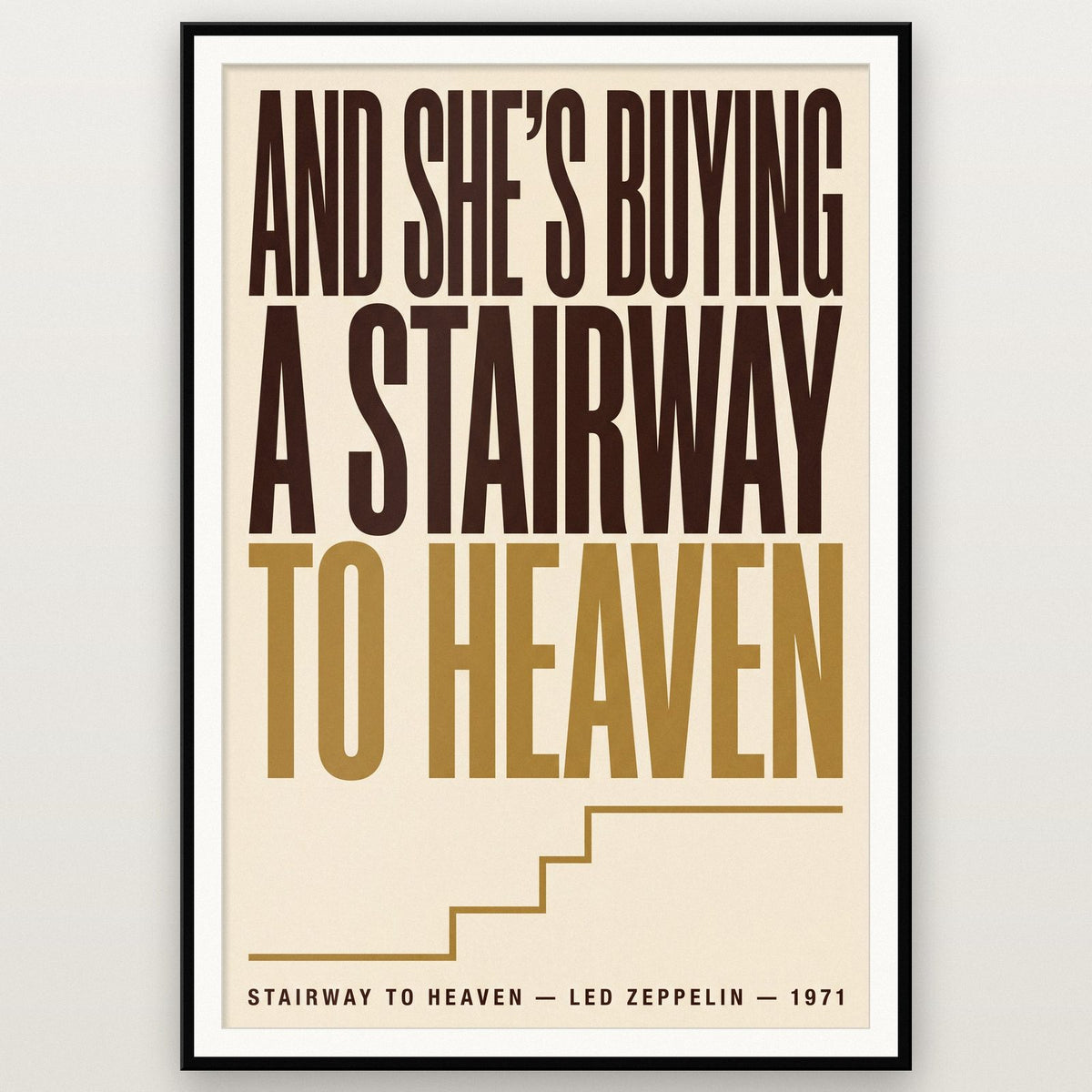 Stairway to Heaven Print shown in a black frame