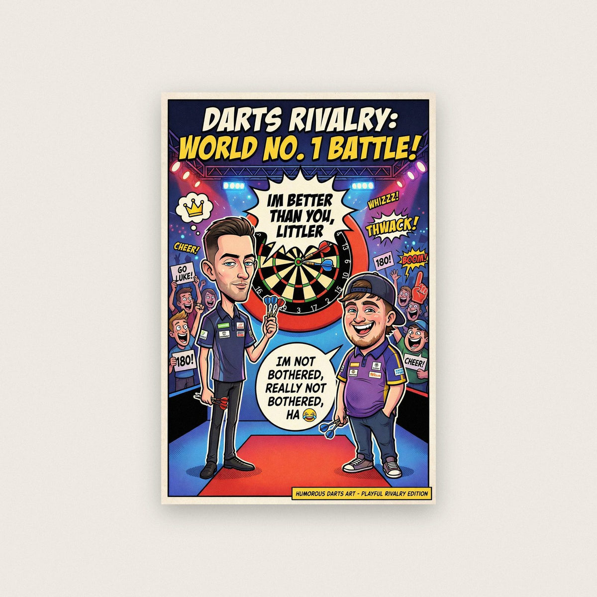 Luke Humphries vs Luke Littler Darts Rivalry Comic Poster