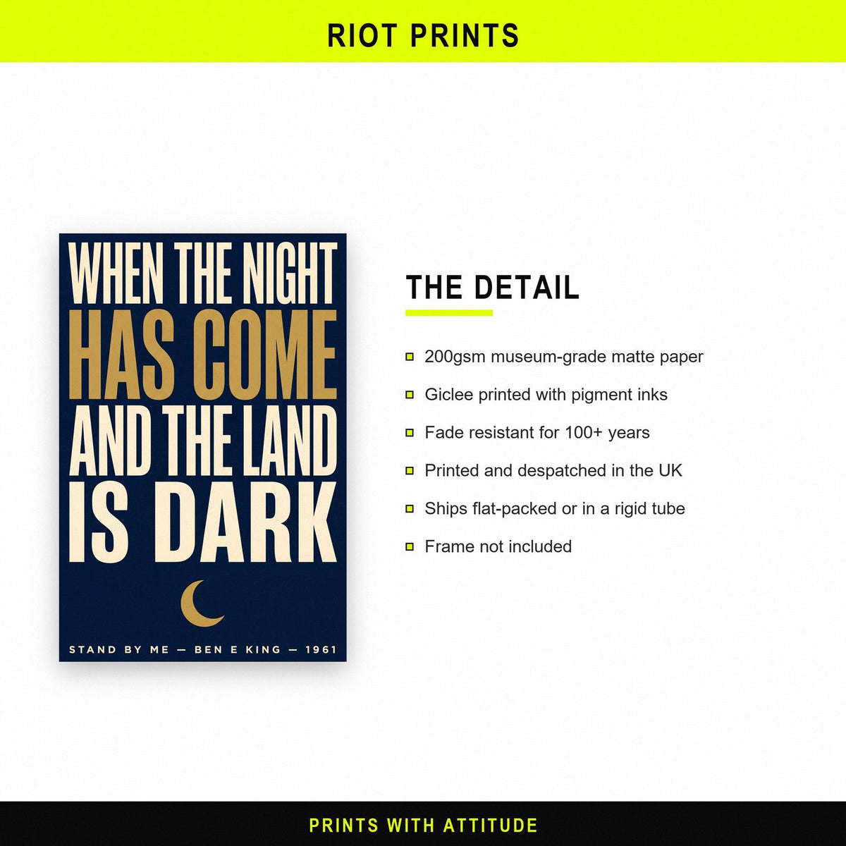 Stand By Me Lyrics Print paper and printing specification
