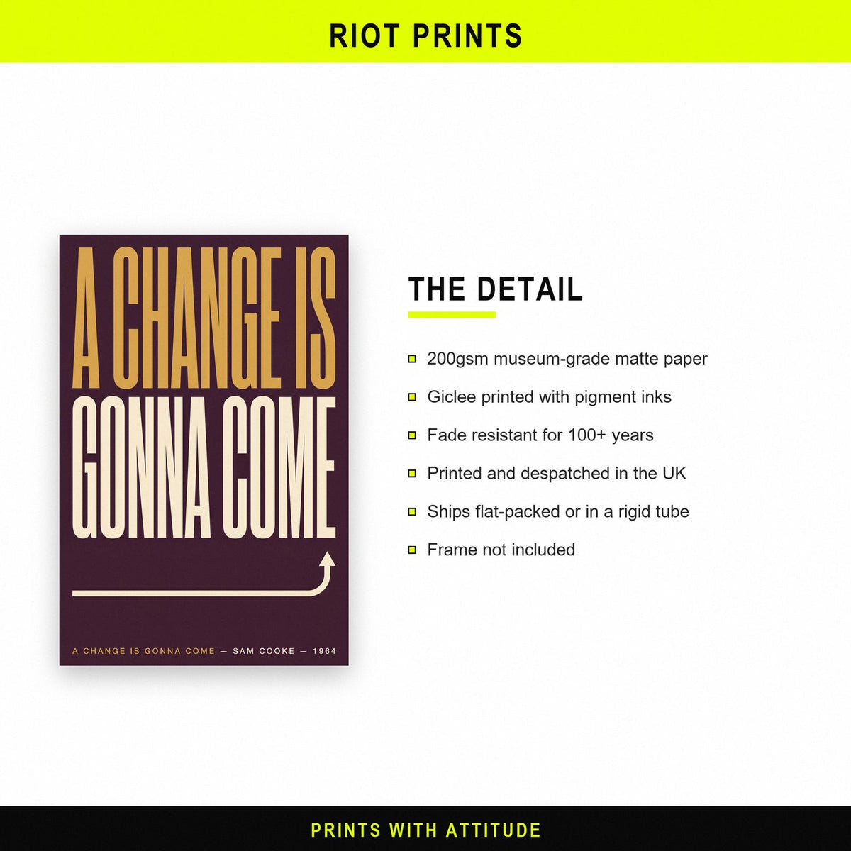 A Change Is Gonna Come Print paper and printing specification