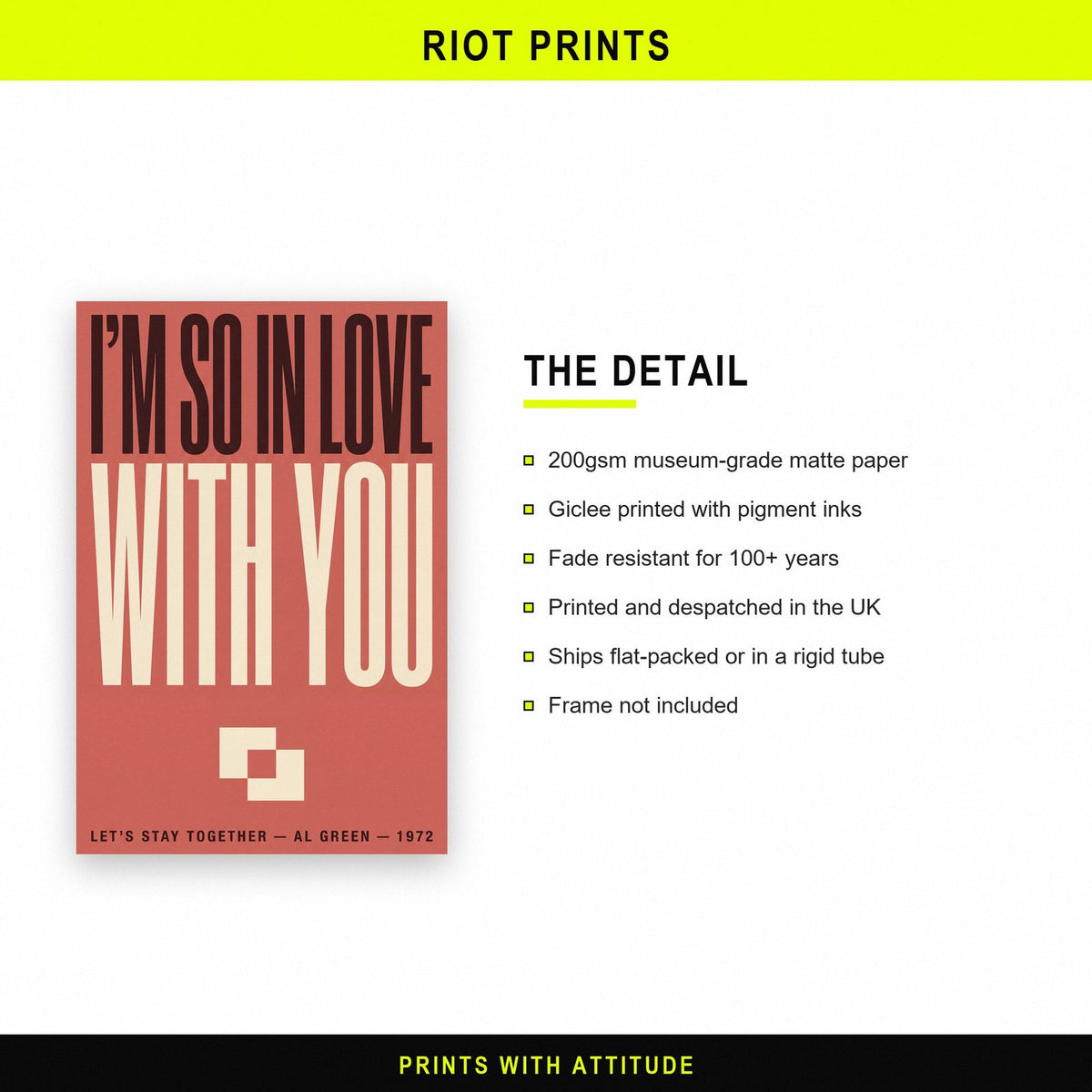 Lets Stay Together Print paper and printing specification