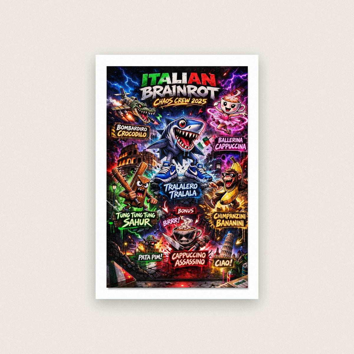 Italian Brainrot Chaos Crew 2025 Poster