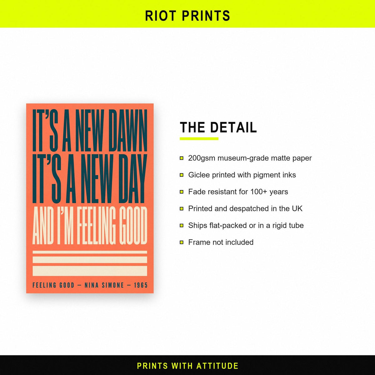 Feeling Good Lyrics Print paper and printing specification