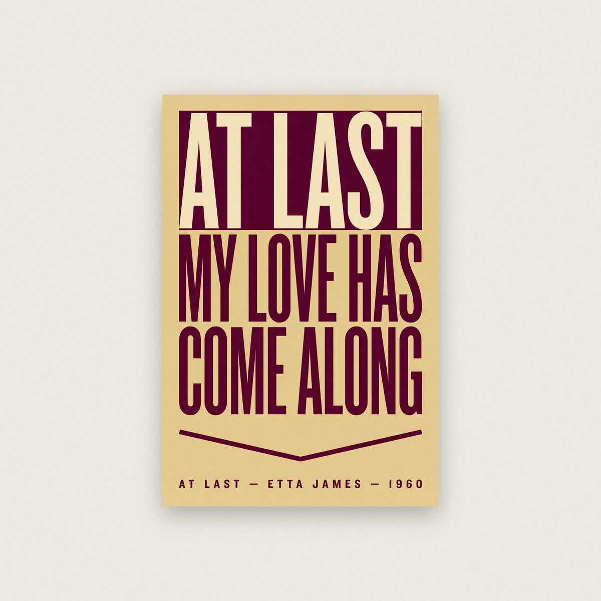 At Last Lyrics Print