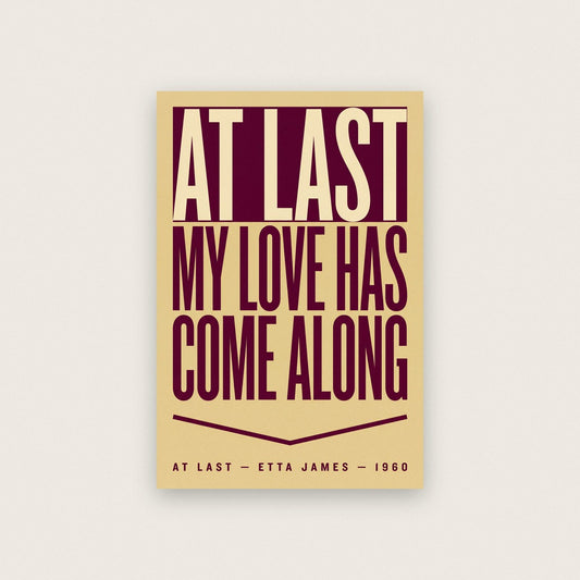 At Last Lyrics Print