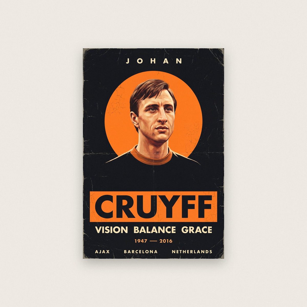 Johan Cruyff Vision Balance Grace Football Art Print