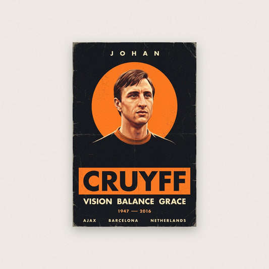 Johan Cruyff Vision Balance Grace Football Art Print