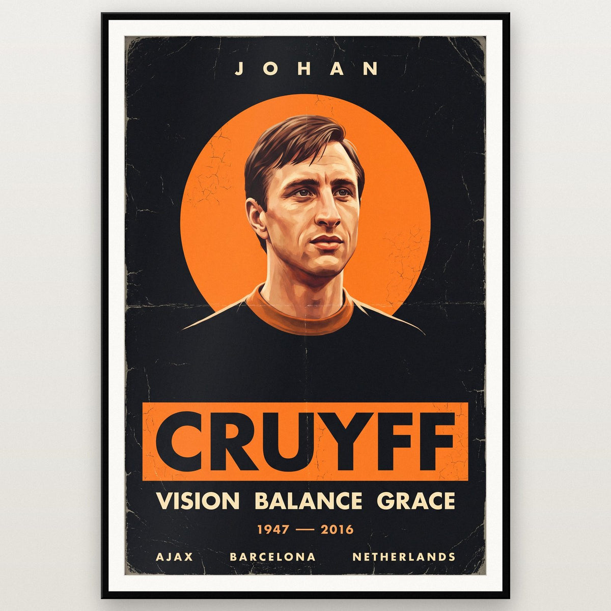 Johan Cruyff Vision Balance Grace Football Art Print