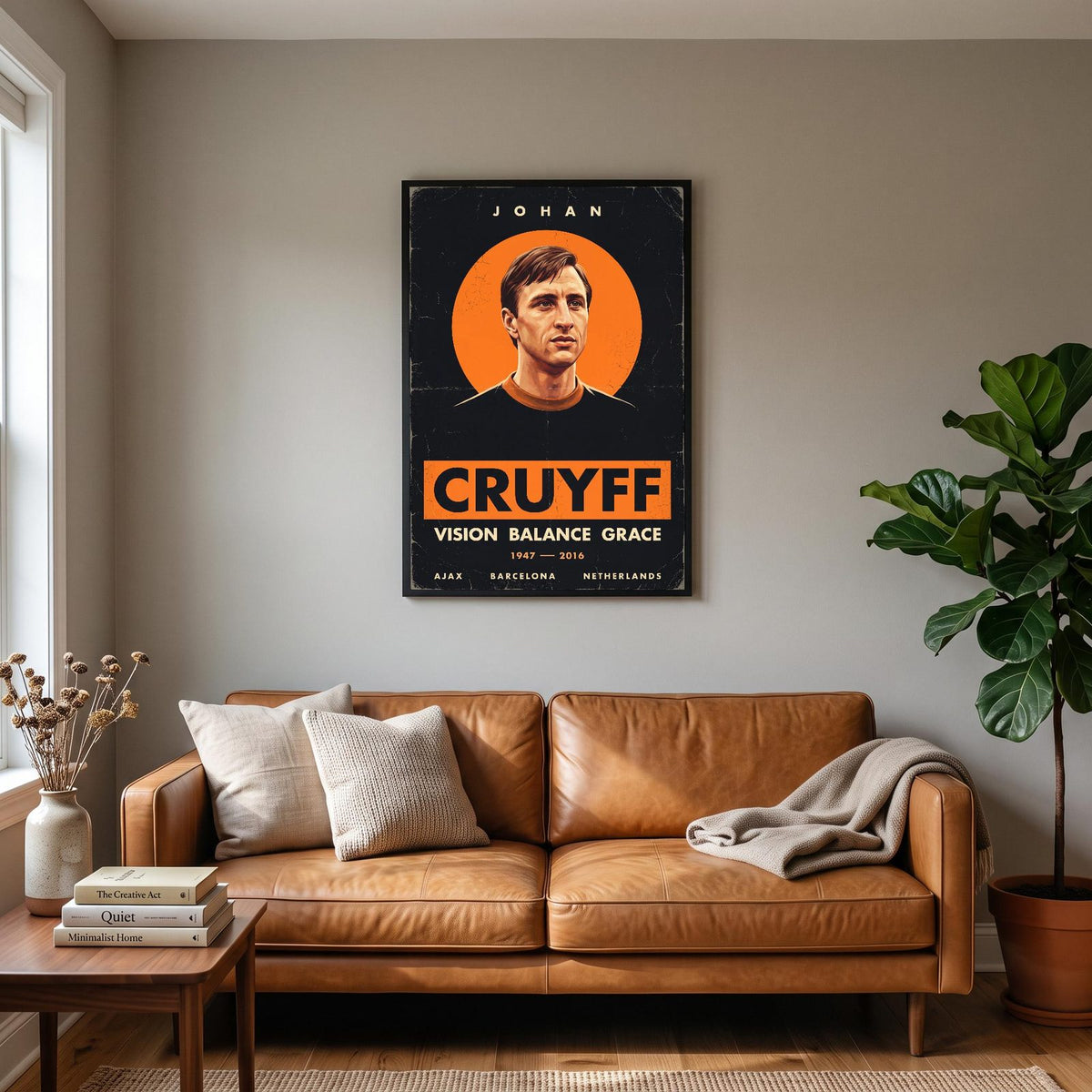 Johan Cruyff Vision Balance Grace Football Art Print