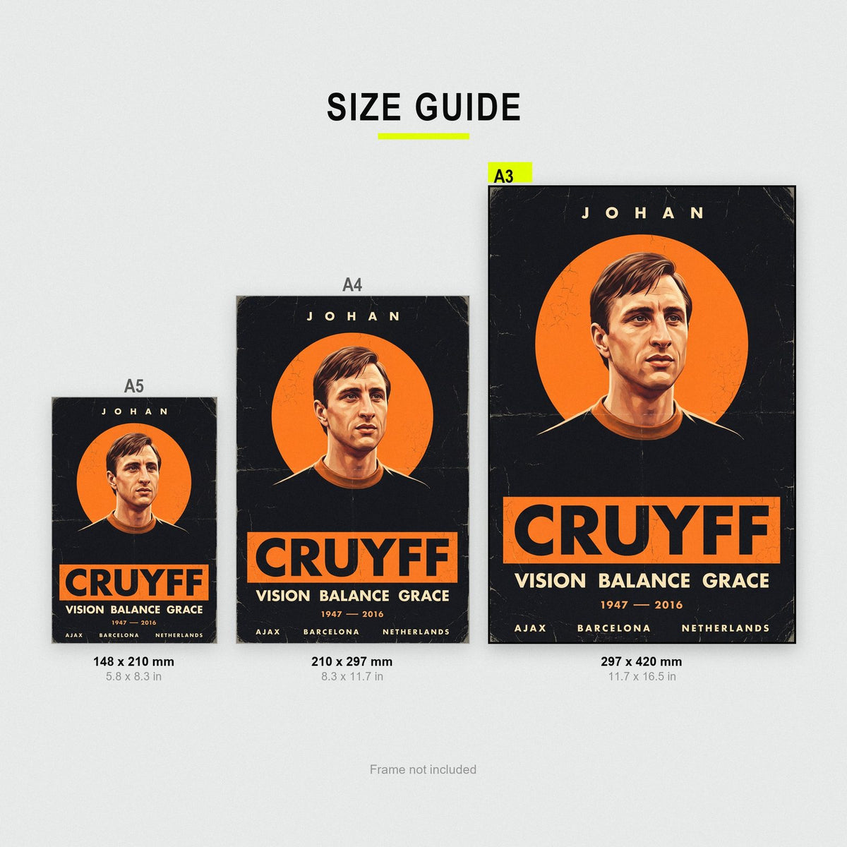 Johan Cruyff Vision Balance Grace Football Art Print