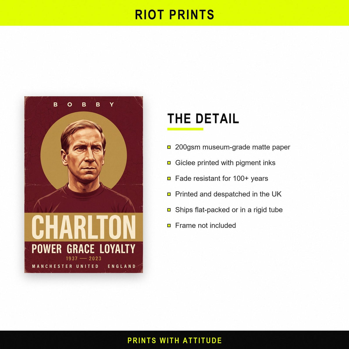 Bobby Charlton Power Grace Loyalty Football Art Print