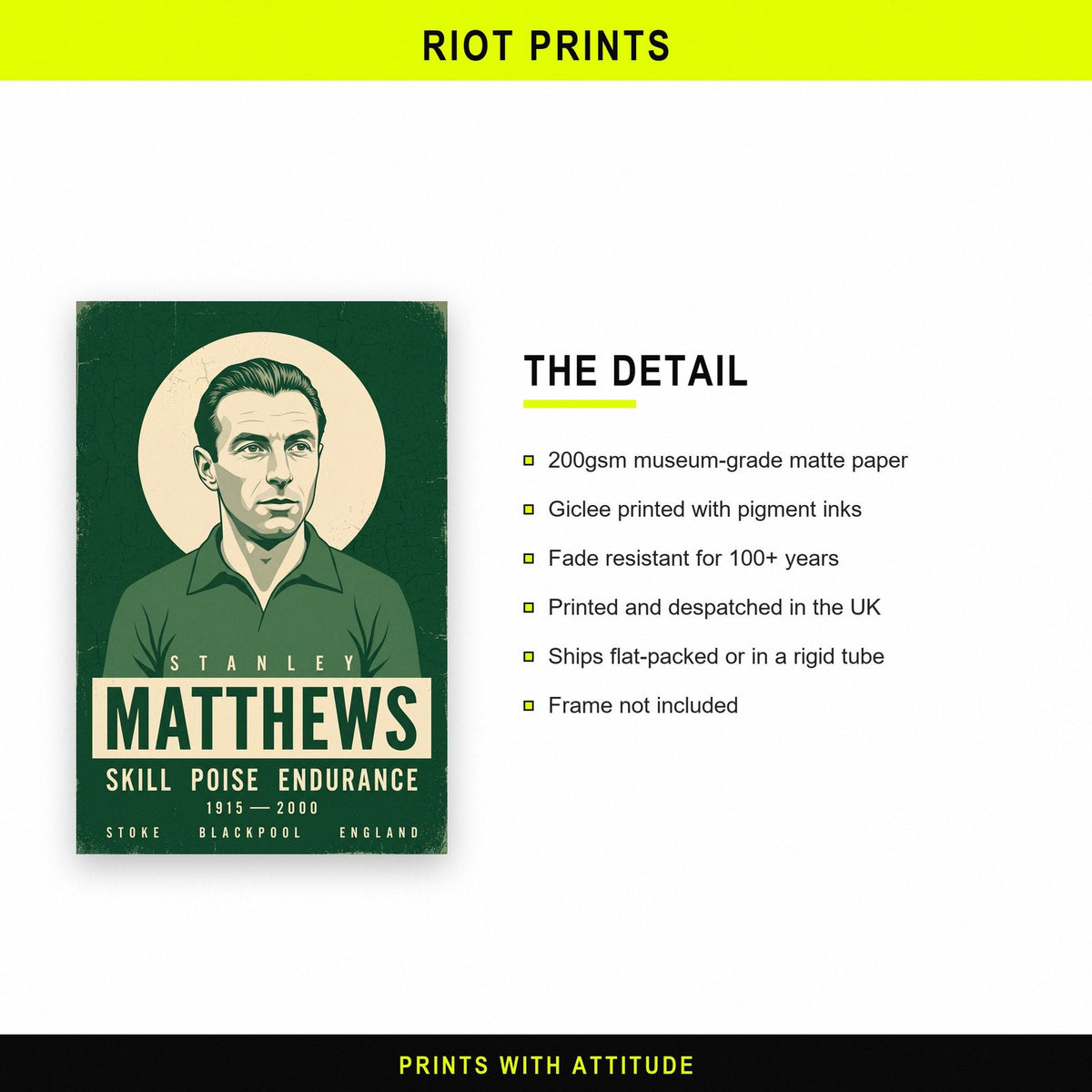 Stanley Matthews Print paper and printing specification