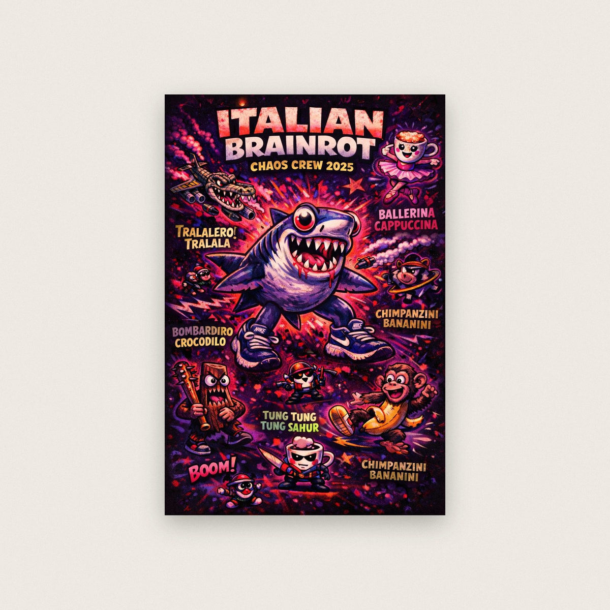 Funny Brain Rot Characters Poster