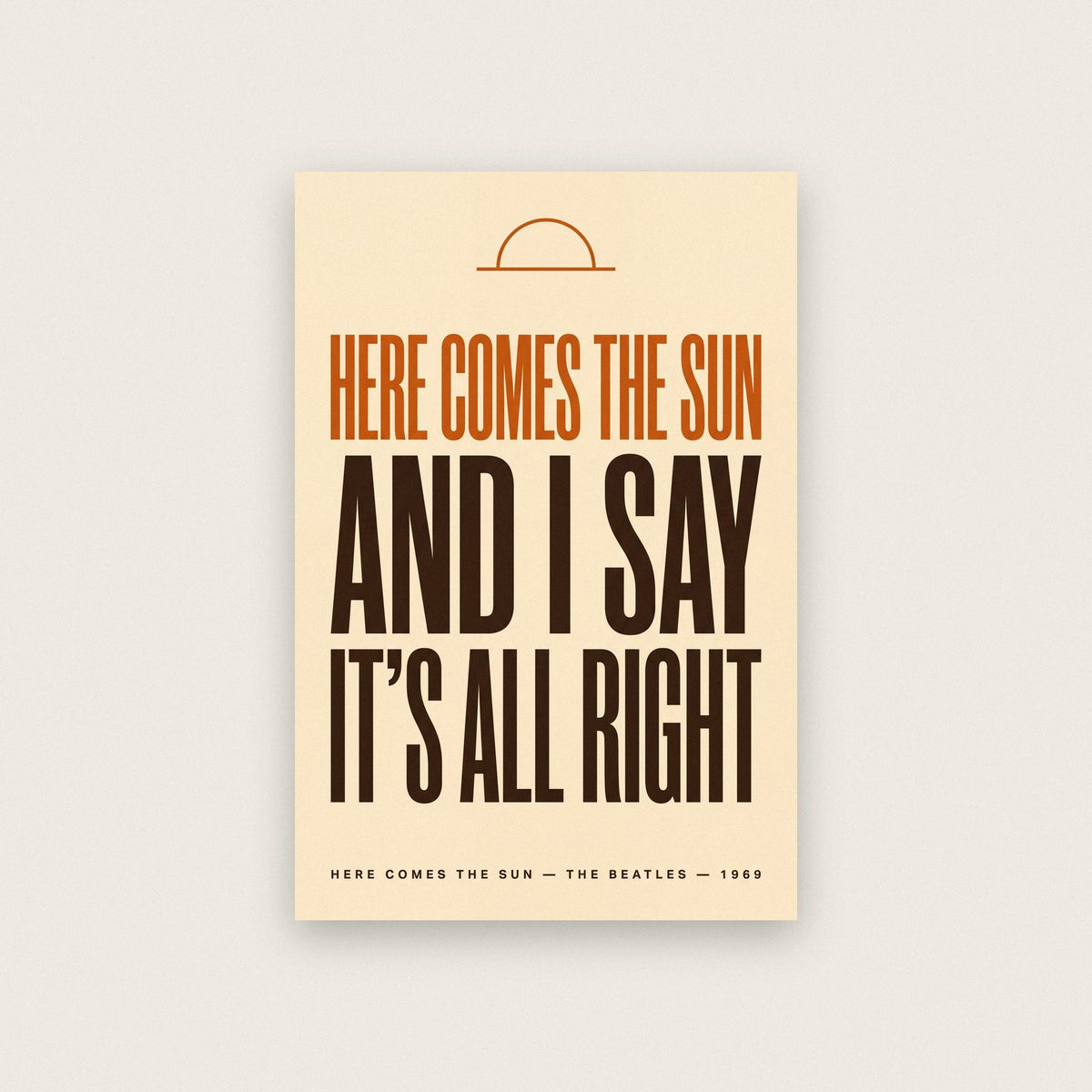 Here Comes The Sun Lyrics Print